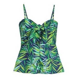 SOFIA VERGARA Linen Tropical Print Knot Front Tie Peplum Size XXL